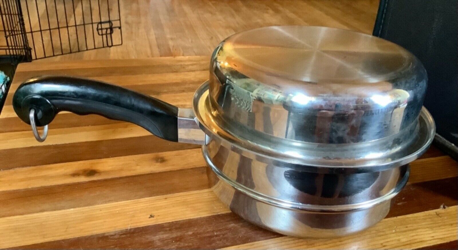 Vintage Saladmaster Stainless Steel Double Boiler Pot Steamer cookware
