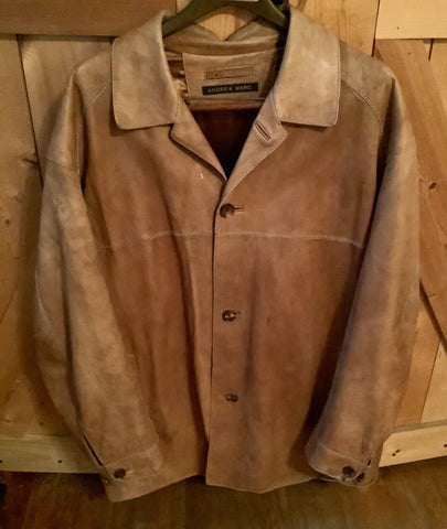 Mens ANDREW MARC Leather Camel Beige Cafe Jacket XXL