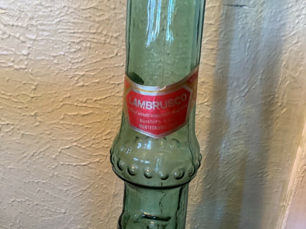 Vtg tall Green Wine Italy Bottle decanter Estrada Galveston Texas USA