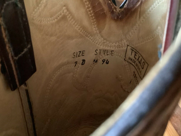 Vintage Eagle Cowboy Boots Circa 60’s 70’s Sz 7D USA Texas Made - Inlay