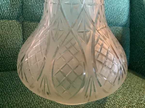 Vintage Antique Art Deco Lamp Light Fixture Shade globe Art frosted etched