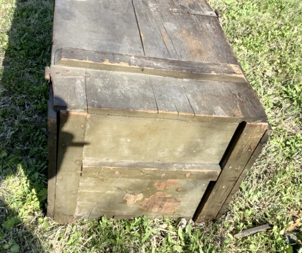 Vintage wood Military army Trunk Footlocker chest by Kleber Trunk & Bag Co