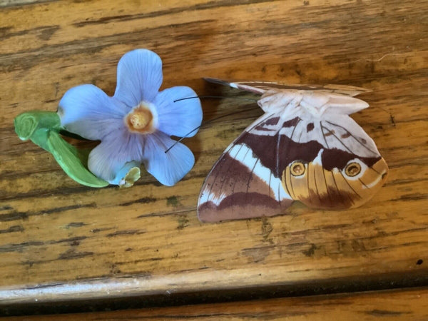 Vintage lot 14 Franklin Mint Butterfly on  Flower Figurines 1985