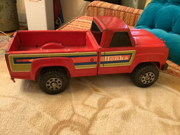 Tonka Pickup Truck Vintage striped red