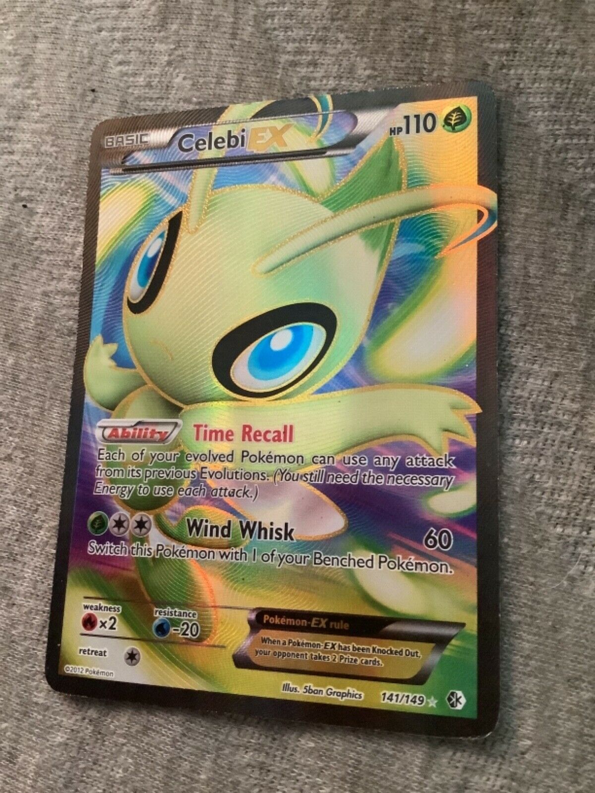 Pokemon Boundaries Crossed Ultra Rare Full Art Holo Celebi EX #141/149 MP