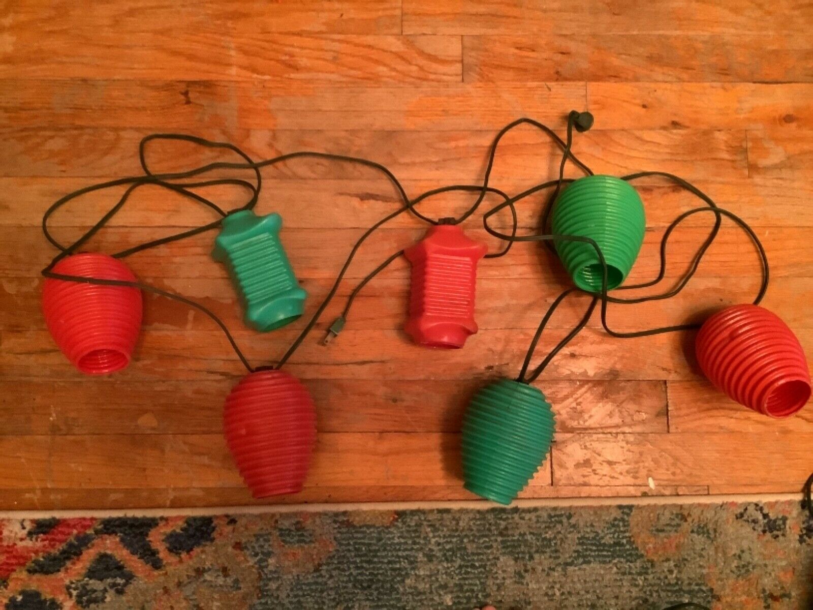 Vintage PATIO PARTY Lantern Camp rv Lights shades Christmas blow mold lot 7