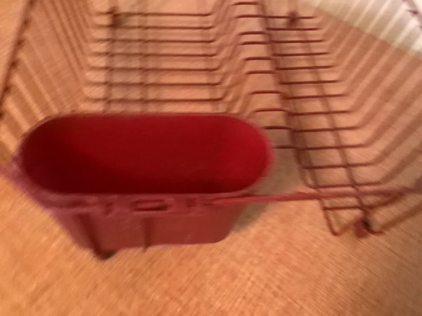 Vintage Coated Wire Rubbermaid Dish Strainer Drying Rack Red
