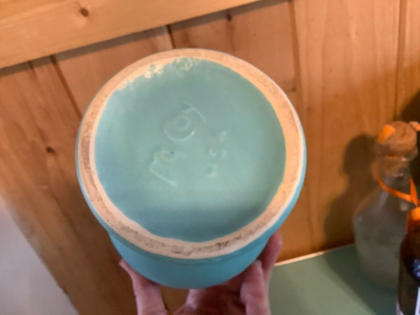 McCoy USA Pottery Turquoise Deco Vase Vintage  Aqua Green blue