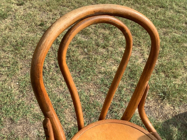 Vintage Thonet Style Ice Cream Parlor cafe Bistro Chair Bentwood wood seat