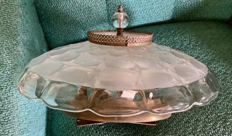 Vintage Antique Art Deco Glass Shade Ceiling Light Fixture Lamp Chandelier