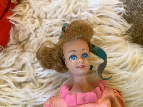Vintage 1968 1962 Mattel Midge Barbie Blonde Blue Eyes Doll w/ Pink Dress