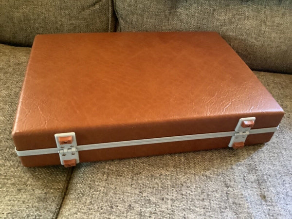 Vintage 70s Samsonite Classic Brown Hard Shell Brief Case w/ Working Combo Lock