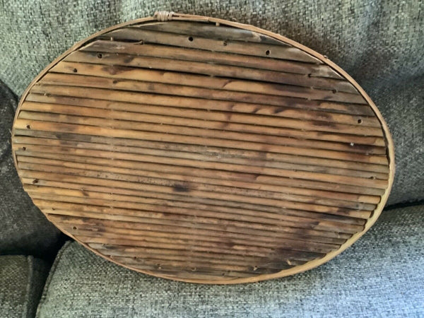 VINTAGE BAMBOO CHINOISERIE STYLE SERVING TIKI BAR TRAY
