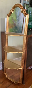 Gold Arch Wall resin  Mirror Ornate Vintage style with removable shelves