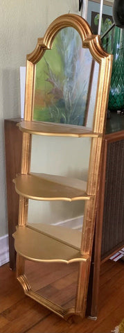 Gold Arch Wall resin  Mirror Ornate Vintage style with removable shelves