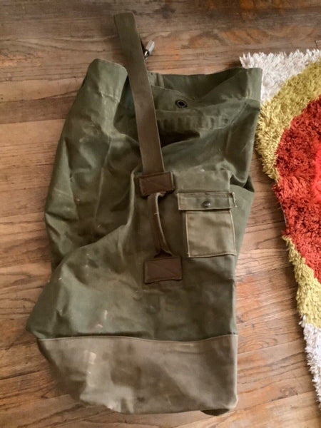 Vintage US Military Army Canvas Large Duffle Bag