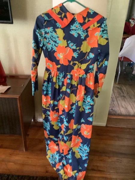 CONCEPT 70'S For SWIRL Vintage mod mid century modern Floral Maxi Hostess Dress