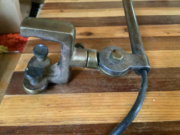 Vtg antique machine age Industrial Lamp drafting table desk light clamp brass