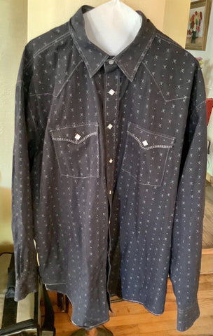 Slim Panhandle Rough Stock Mens Short Sleeve Shirt XL Blue Button Down