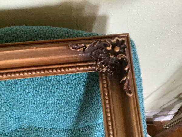 Vintage Mid-Century Ornate Carved Wood wooden Frame Picture art Mexico