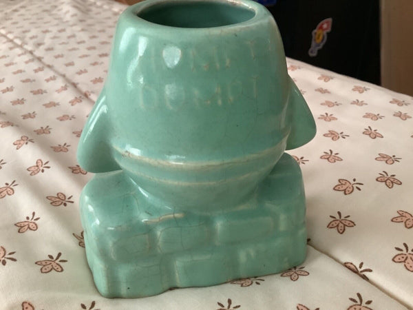 McCoy Rare Green Humpty Dumpty Planter and Bow Tie