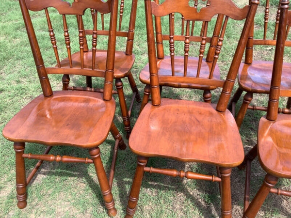 SET OF 6 VINTAGE TELL CITY  ANDOVER wood MAPLE dining table chairs CHAIRS