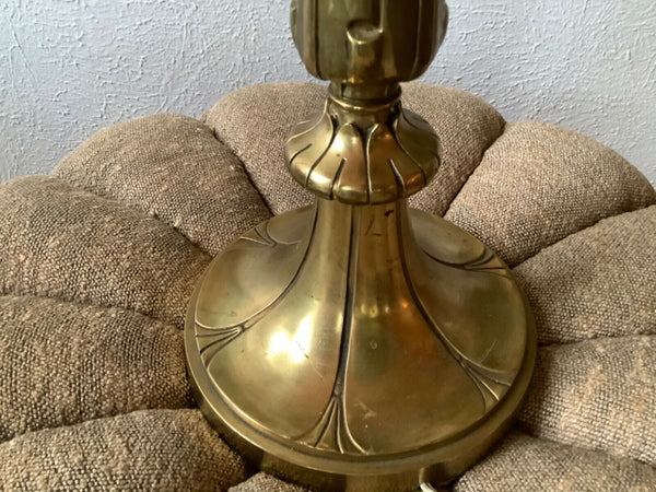 Vtg Mid century modern  brass lily Pad Lotus table Floor Lamp double socket