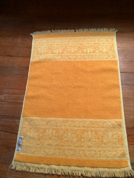 Vtg 1970s Mid century Fieldcrest Hand Towel Orange Gold Yellow USA