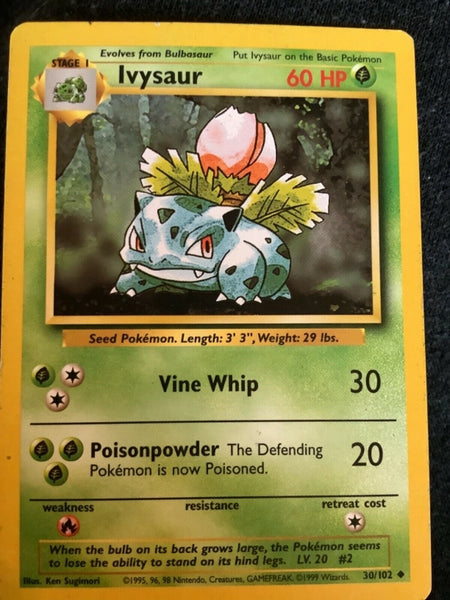 Pokémon TCG Ivysaur Base Set 30/102 Regular Shadowless Uncommon