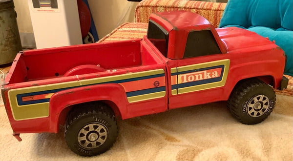 Tonka Pickup Truck Vintage striped red