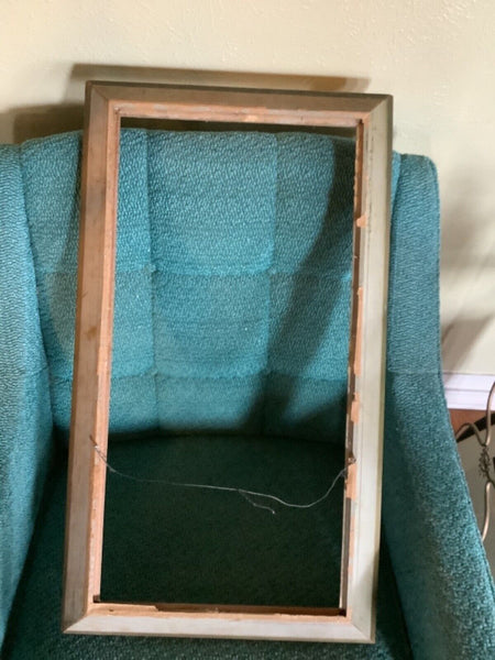 Vintage Mid Century modern wood wooden  Picture Frame gold rectangle