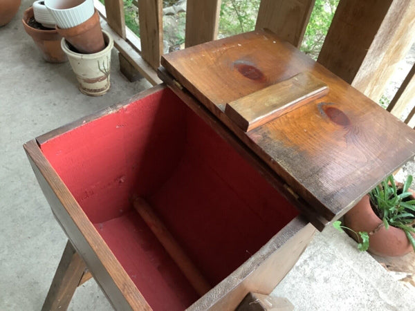 Vintage Mill Wheat Grain Grinder Flour Mill box wood wooden primitive