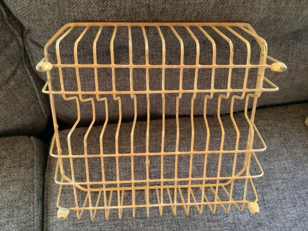 Vtg Mid Century  Dish Strainer drainer Drying Rack Rubber Coated Rubbermaid