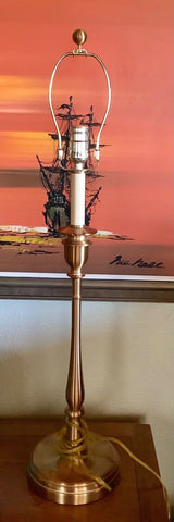 RALPH LAUREN Darien Candlestick Buffet Brass Gold Tone Table Lamp