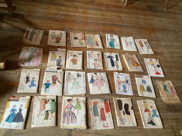 Vintage Lot of 27 Sewing Patterns 50 s 60 s Simplicity Butterick McCalls Dress