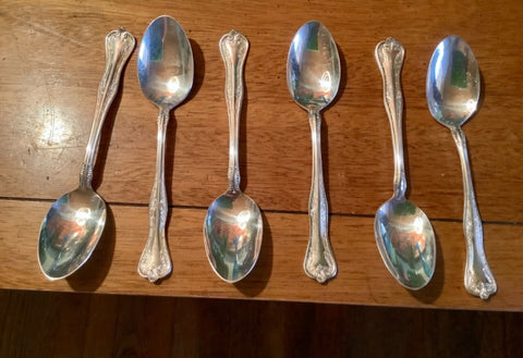 Vtg National Imperial Plate Silver  teaspoon   Silverware Set 6 queen Elizabeth