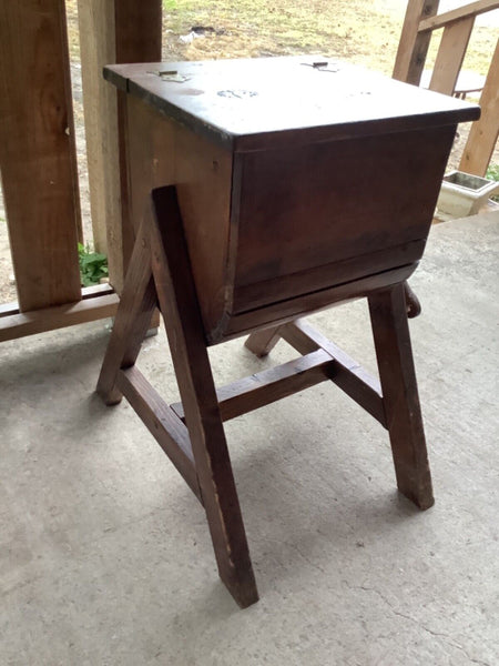 Vintage Mill Wheat Grain Grinder Flour Mill box wood wooden primitive