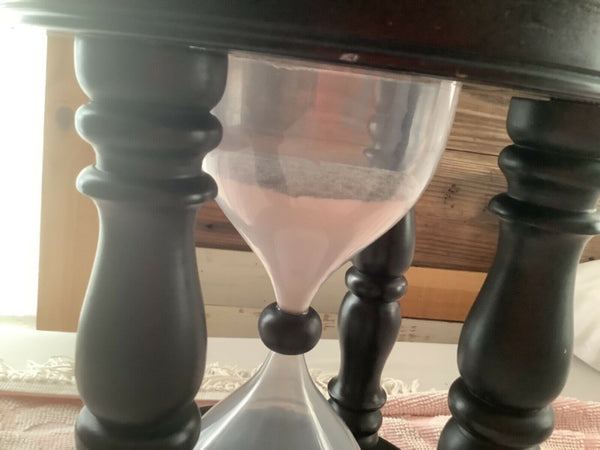 vintage large hour glass hourglass sand timer wood gothic mid century