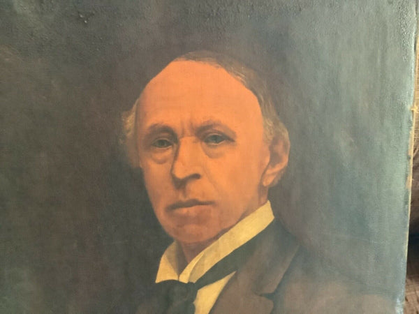 Vintage man suit tie Oil Painting Portrait Antique canvas