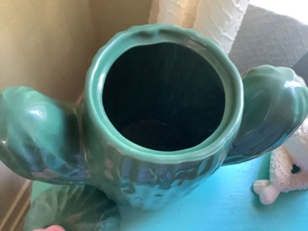 Vintage Treasure Craft Saguaro Cactus Cookie Jar Ceramic Green