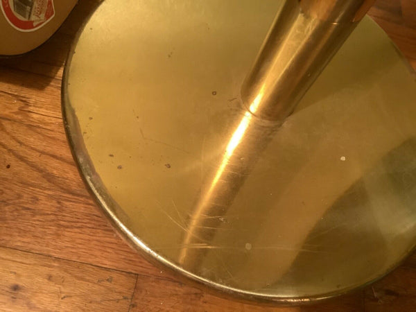 Vtg mid-Century glam Brass gold tone Modern Floor torchiere Lamp glass shades