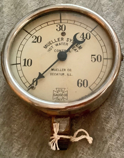 Vintage USG Mueller System Hot Water Heat Control gauge