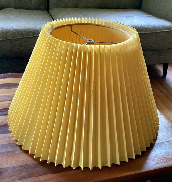 Vintage Yellow Pleated LAMP SHADE MCM Mid Century Modern