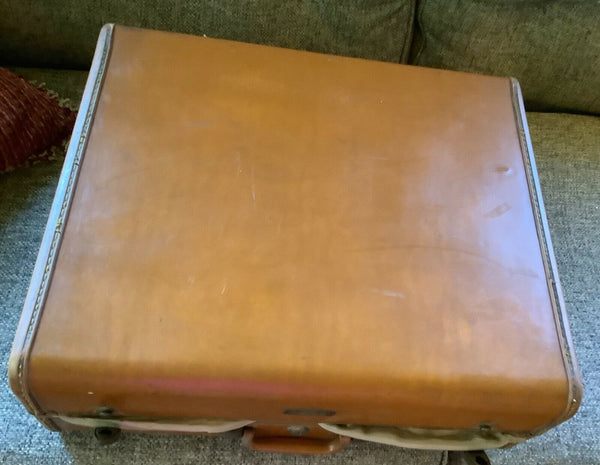 Vintage Schwayder Bros Samsonite Brown red Suitcase luggage Trunk
