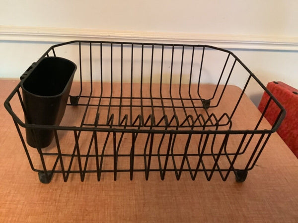 Vintage Coated Wire Rubbermaid ? Dish Strainer Drying Rack Black