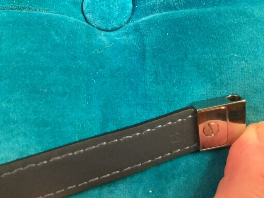 Louis Vuitton Unisex Navy Blue Leather Bracelet Made In Spain CA0123