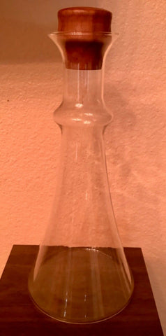 Vintage Mid Century Danish Dansk ? Glass Decanter w/ Teak Stopper Denmark