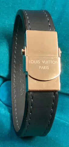 Louis Vuitton Unisex Navy Blue Leather Bracelet Made In Spain CA0123