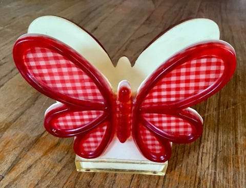Vtg mid century modern Lucite resin Butterfly napkin holder or letter holder