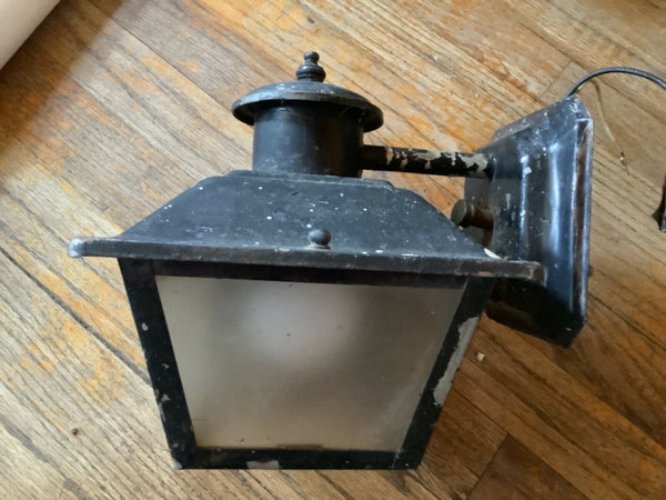 Vtg Tudor mission Lantern Porch Light fixture lamp starburst mid century modern